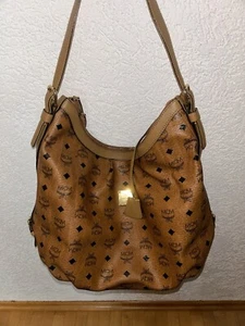 MCM Hobo Bag Schultertasche Handtasche Shopper Tasche Visetos Cognac Large - Bild 1 von 6