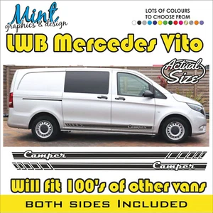 LWB Mercedes Vito Camper Wohnmobil Streifen Aufkleber Sticker Van Grafik 030 - Bild 1 von 4