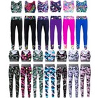 Girls 2 Piece Dance Sports Outfit Top with Leggings Set for Gymnastics Dancewear