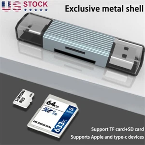 ⚡USB A USB C to TF SD Card Reader Writer OTG Adapter USB 3.0 Memory Card Reader⚡ - Picture 1 of 13