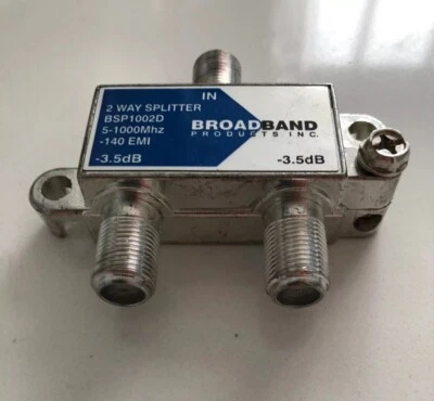 Broadband Products BSP1002D 2-Way HDTV Broadband Signal Splitter Coaxial Cable - Image 1 of 3