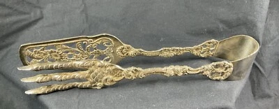 Vintage Ugo Bellini Italian Gothic Serving Tongs Florentine Eagle Claw Cutlery - image 1 of 4