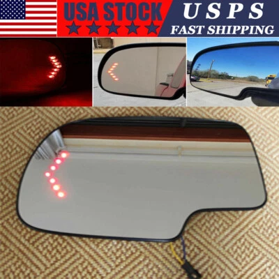 Mirror Glass Heated Turn Signal Driver Side LH for 2003-2007 Chevy GMC Cadillac Foto 1 de 4