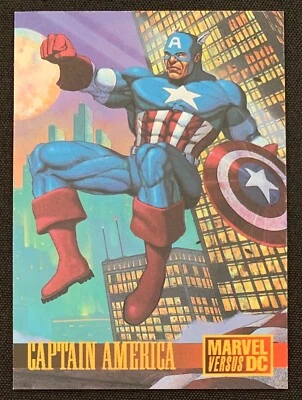 1995 MARVEL VS DC SKYBOX CAPTAIN AMERICA NO NUMBER PROMO CARD 2 OF 2 NM/M - Image 1 of 3
