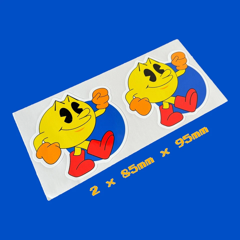 Pacman PAC Man X2 Classic 1980's Logo  Vinyl Sticker Decal Arcade Gaming Machine - Image 1 of 1