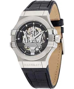 Maserati Potenza Automatic Black Dial Men's Watch R8821108001 leather band 40 mm - Picture 1 of 10