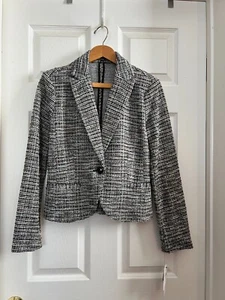 NWT Amanda & Chelsea Classic Strech Tweed Blazer Size XS Free Shipping - Picture 1 of 4