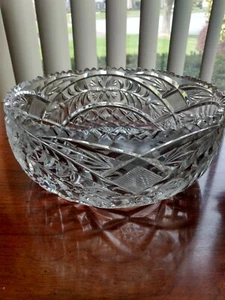 Centro de mesa grande de vidrio pesado transparente de calidad vintage impresionante color claro - Imagen 1 de 10