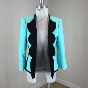 Blazer Jones Studio S 6 bordo smerlato verde nero colorblock ottimo - Foto 1 di 5