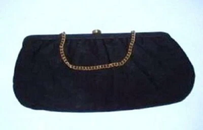 Bolso clutch de noche Admiral de tela negro vintage años 50 Foto 1 de 4