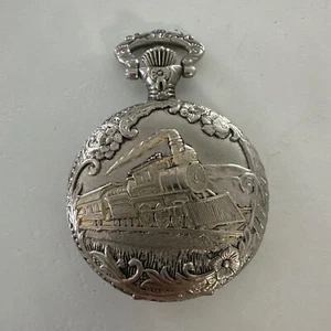 WATCH.IT Men's Two Tone Full Hunter Collectible Train Theme Pocket Watch Untes - Picture 1 of 10