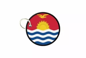 Keychain Kiribati Flag Printed Round Badge - Picture 1 of 1