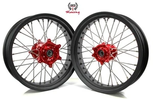 Honda CRF250R CRF450R 2002 2012 CR 125 250 2002-2007 Supermoto Wheel Set 17" - Picture 1 of 9