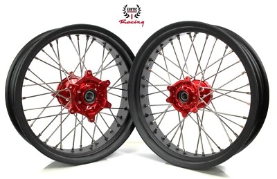 Juego de ruedas Supermoto 17" Honda CRF250R CRF450R 2002 2012 CR 125 250 2002-2007 Foto 1 de 4