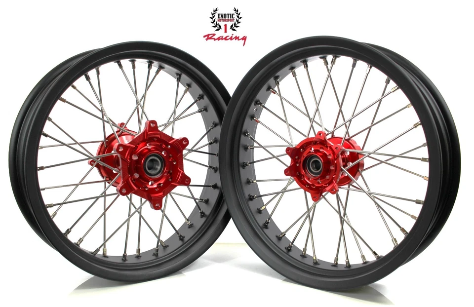 Juego de ruedas Supermoto 17" Honda CRF250R CRF450R 2002 2012 CR 125 250 2002-2007 Foto 1 de 4