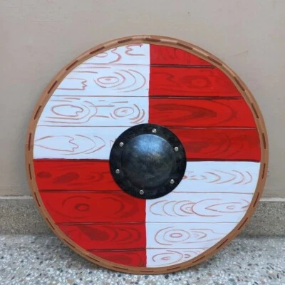 Thor Norse Hammer Viking Round Warrior New Viking Shield Medieval Wooden Shield - Image 1 of 4