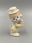 Vintage 1984 Precious Moments Clown Figurine Holding Flower in a Pot 4”