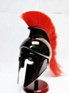 Greek Corinthian Helmet With Red Plume & Hair Armor Roman Spartan Helmet Replica - Picture 1 of 3