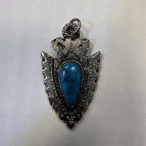 Collana con ciondolo punta di freccia turchese vintage - Foto 1 di 2
