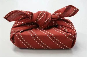 Japanese Furoshiki 19in Sashiko Calm pattern Red - Picture 1 of 2