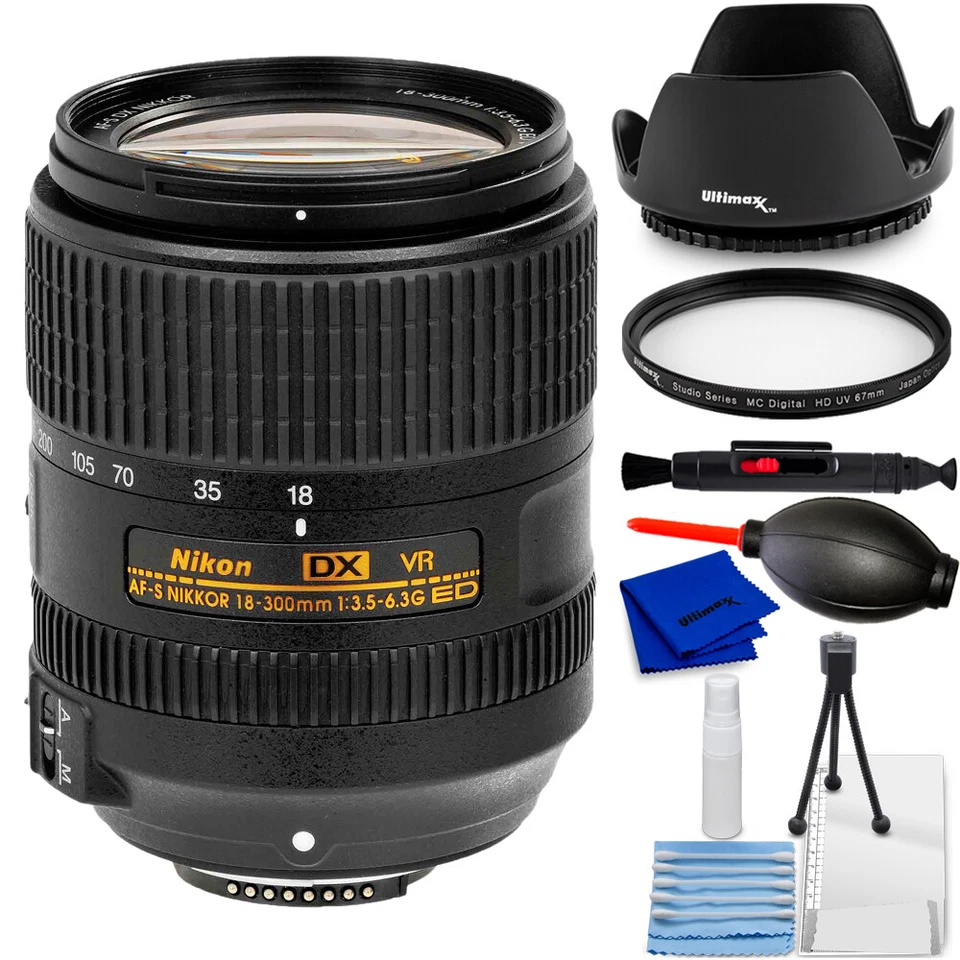 Nikon AF-S DX NIKKOR 18-300mm f/3.5-6.3G ED VR Lens 2216 + UV Filter Bundle - Image 1 of 1