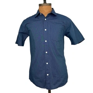 Vintage Patagonia Shirt Mens Small S Blue Stripe Cotton Short Sleeve Button Up - Picture 1 of 5