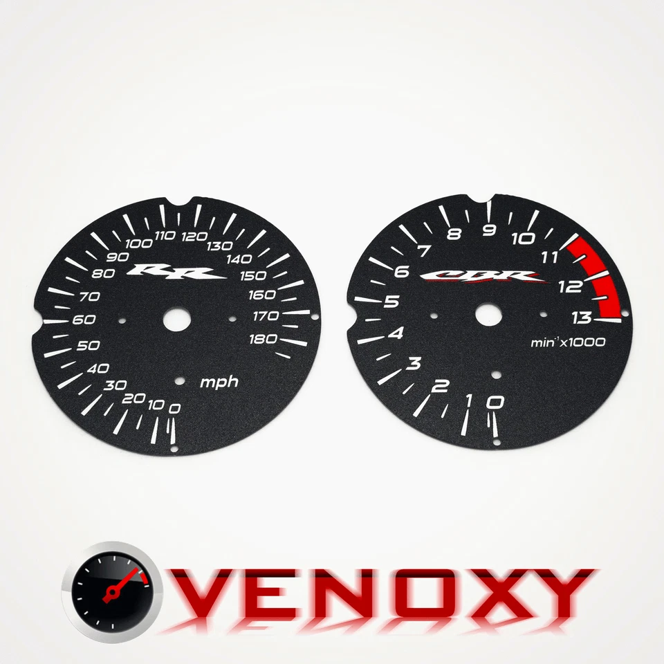 Honda CBR 900 RR 919 SC33 1998-1999 MPH Aftermarket Black Gauge Faces - Image 1 of 1