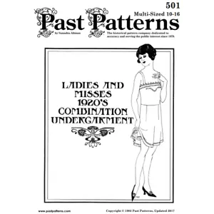 Past Patterns 0501 - 1920s Combination Underwear Sewing Pattern bust 33"-38" - Picture 1 of 2