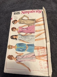 Vintage Simplicity Pattern 6535 Misses One Piece Dress Size 16 Bust 36 CUT 1966 - Picture 1 of 5