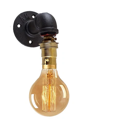 Arandela de parede industrial retrô estilo vintage B22 maleável para tubos de ferro - Imagem 1 de 4