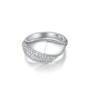 Conquest Statement Ring with Swarovski Crystals Rhodium Plated - Picture 1 of 3