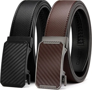 Leather Ratchet Belt Men 2 Pack - Customizable Fit, Effortless Style (35Mm) - Picture 1 of 13