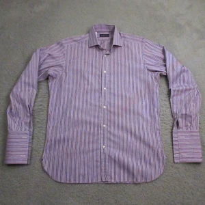 Ralph Lauren Purple Label Mens Dress Shirt size 15.5 Purple Stripe Italy Made - Picture 1 of 12