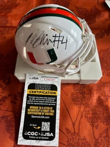 RUEBEN BAIN JR MIAMI HURRICANES STAR NFL DRAFT RARO MINI CASCO FIRMADO CERTIFICADO DE AUTENTICIDAD JSA - Imagen 1 de 3