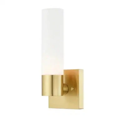 Aplique de pared aerodinámico de latón satinado Livex Lighting 10101-12 Foto 1 de 4