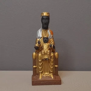 Vintage BLACK MADONNA OF MONTSERRAT PRIESTS Miniature Figurine Plastic Statue - Picture 1 of 15