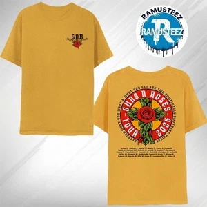T-shirt due lati Guns n Roses Vienna Tour 2025 croce rosa oro regalo per tifoso - Foto 1 di 7