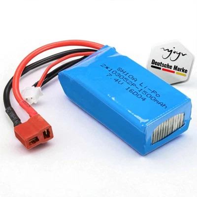 WLToys Akku 1500mAh 7.4V mit T-Plug für RC Fahrzeug A959, A969, A979, K929, 9125 - Bild 1 von 4