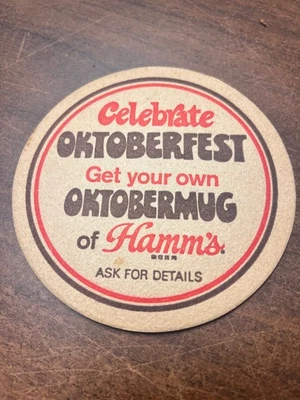 RARO? Taza Hamm's Beer Coaster Oktoberfest Oktoberfest años 70 vintage 4 1/4" Foto 1 de 2