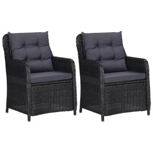 2x Gartenstuhl Poly Rattan Gartensessel Stuhl Gartenmöbel Sessel Stühle Outdoor - Bild 1 von 19