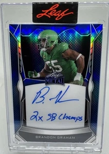 2025 Leaf Metal Eagles Brandon Graham On Card Auto SB Champs Inscription #39/100 - Picture 1 of 8