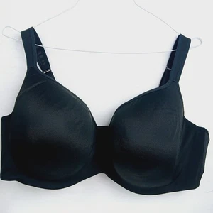 Lane Bryant Cacique Lightly Lined Balconette Underwire Boned Black Bra 48DD - Picture 1 of 6