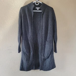 Athleta Kaschmir Wolle Strickjacke Gr. Small grau Spirit Wickel Staubtuch Tasche Thermo - Bild 1 von 8