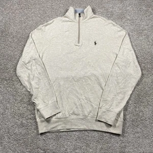 Polo Ralph Lauren Performance Jersey Quarter Zip Sweater Men’s Large Beige - Picture 1 of 10