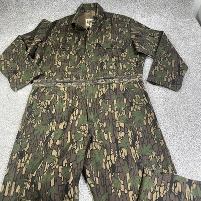 Vintage Deer River Coveralls Mens Large Camo TREBARK Hunting Outdoors USA 90s - Image 1 of 4