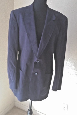 CHAQUETA DE GAMUZA AZUL VINTAGE SAKS 5TH AVE PARA HOMBRE BN301 Foto 1 de 4
