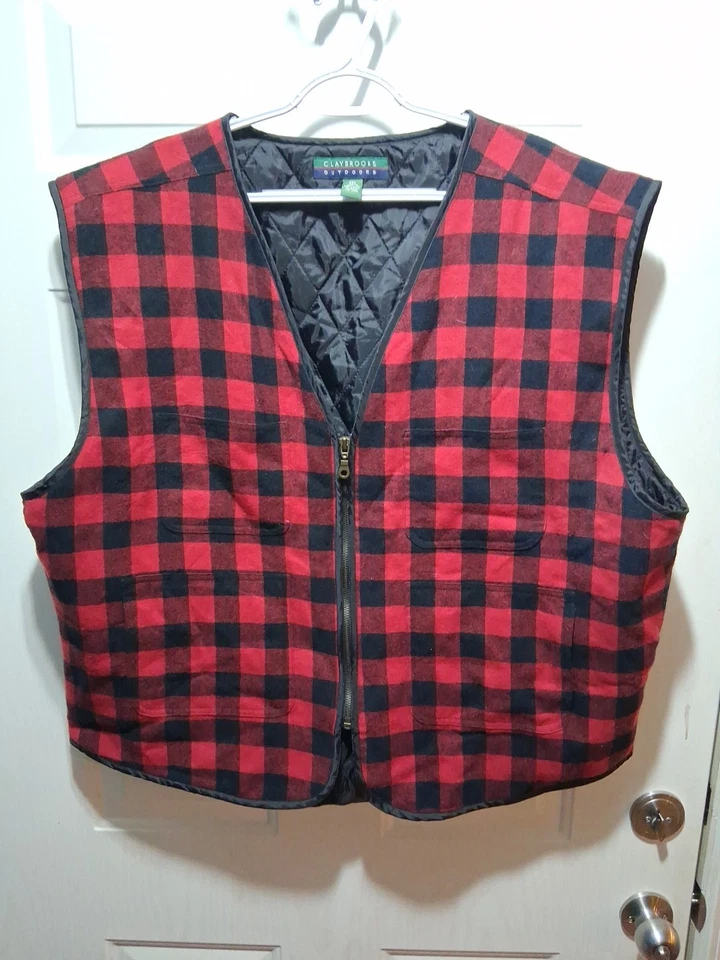 Chaleco a Cuadros Claybrooke Exterior Para Hombres Buffalo Talla 2XL Rojo Negro   Foto 1 de 3