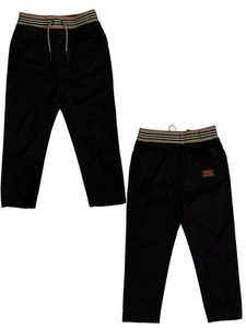 Burberry Unisex Kids Track Pants 100% Cotton Nova Check Trousers Black Sz 6y/116 - Picture 1 of 14