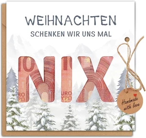 NIX Geldgeschenk Verpackung Weihnachten - Umschläge für Frauen & Männer - Bild 1 von 6