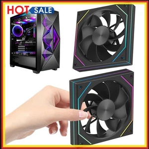 12-cm-RGB-Gehäuselüfter 5V-3PIN PWM Leiser Computer-CPU-Lüfter (Schwarz umgekehr - Afbeelding 1 van 11